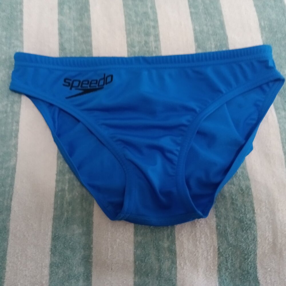 (*) SPEEDO "ENDURANCE" SWIM BRIEF 2" SIDE SEAM, BLUE, SIZE 30" (Pre-Owned)